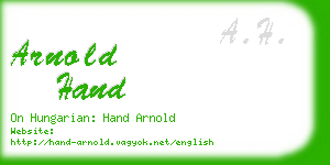 arnold hand business card